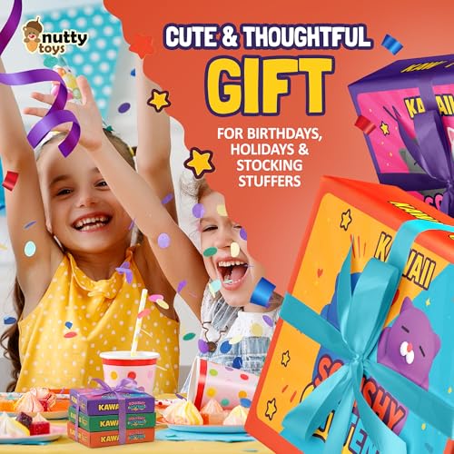 Image of Nutty Toys Squishy Cat Set - 2 inch Soft Silicone Kawaii Kitties, Top Stress Relief Toy 2026 Unique Gifts for Teens Kids Women Men Adults Best Teenage Girls Teen Boy Tween Valentines Day, Easter Gift Idea