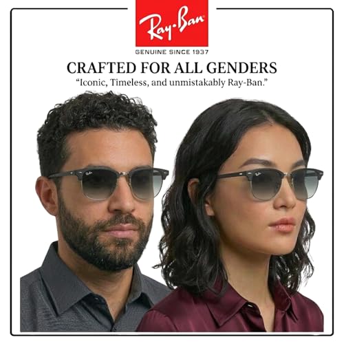 Image of Ray-Ban RB3716 CLUBMASTER METAL Square Shaped Sunglasses for Men & Women with Official RAYBAN Eyewear Kit