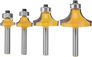 Eyech 4Pcs Round Over Router Bits Set, 1/4 Inch Shank Corner Rounding Edge-Forming Bit Set Rounding Router Bit Set - 5/16" 3/16" 1/4" 1/8" Radius