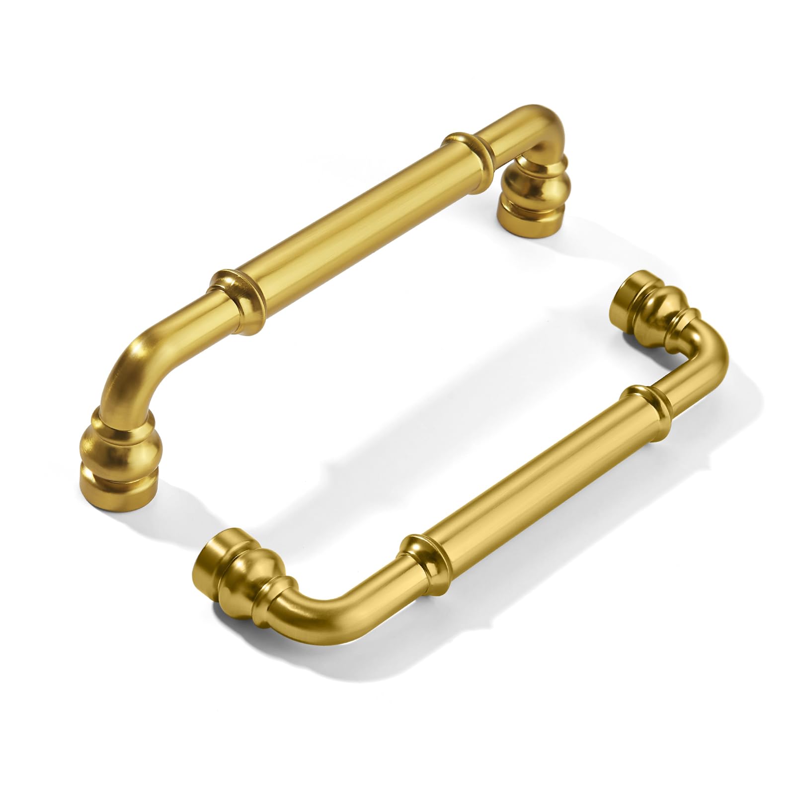 KHTUMEWARE-HD435 Vibrant Brushed Moderne Brass Cabinet Pulls CTC 5 in (128 mm) 10-Pack
