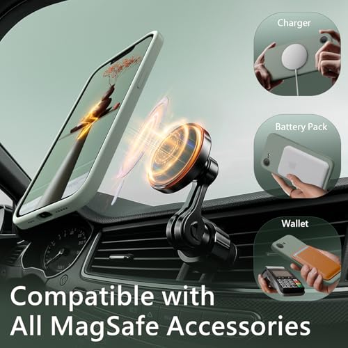 Image of FireNova Magnetic for iPhone 17e Case /iPhone 16e Case, Compatible with MagSafe, [Silicone Camera Protection] Microfiber Lining Phone Case, 6.1 inch, Calke Green