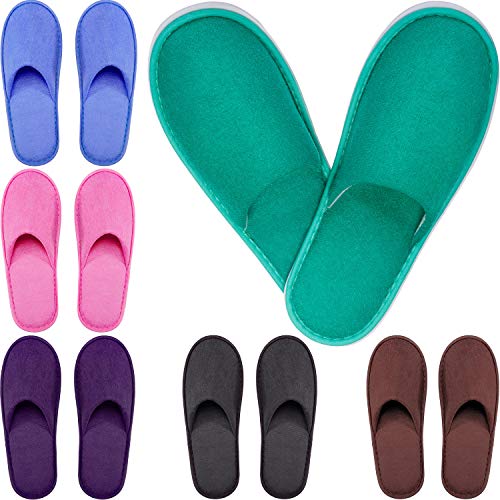 Tatuo Spa Slippers Cotton Thick Guests Slipper House Indoor Slippers Closed Toe Hotel Spa Slippers for Men and Women, Non-Slip Slippers for Hotel, Home, Guest Use, 6 Pairs