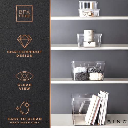 Bino | Plastic Storage Bins, Medium - 2 Pack | The Lucid Collection | Multi-Use Built-In Handles | Bpa-Free | Clear Storage Containers | Fridge Organizer | Pantry & Home Organization #TOP6