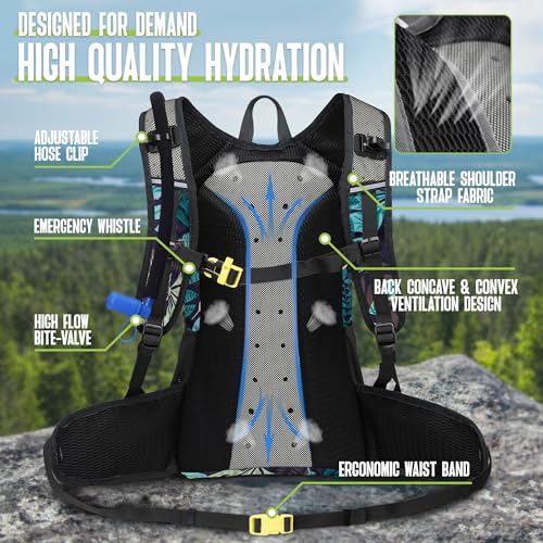 Image of N NEVO RHINO Hydration Backpack, 18L Multipurpose Hiking Backpack with 3L Water Bladder, Water Backpack Insulated Hydration Pack Ideal for Hiking and Cycling