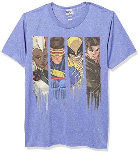 Marvel Camiseta clásica de Manga Corta para niños Dread Panels Camiseta para Niños, Azul rey jaspeado, S