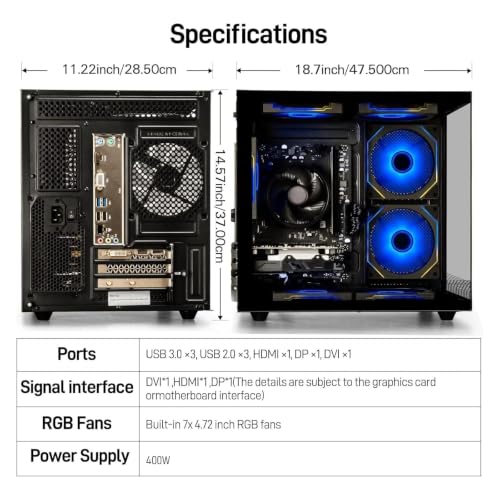 Image of suevery Prebuilt Desktop Computer Gaming PC Black