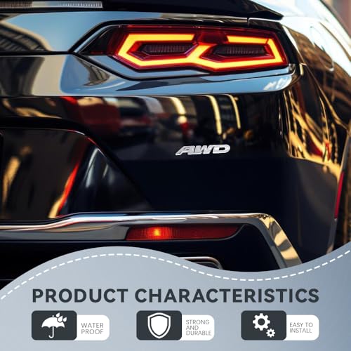 Image of AWD Emblem Sticker, AWD Decals, 3D Metal Letter Badge Decal with Strong Adhesive, Universal Car Exterior Accessories Chrome Tailgate Side Badge Stickers Compatible with Vehicle, SUVs, Trucks