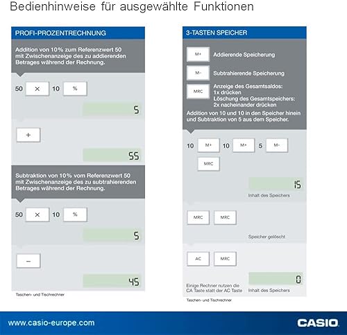 Miniatura 4 de CASIO Calculadora de escritorio MS-8F de 8 dígitos, impuestos, moneda