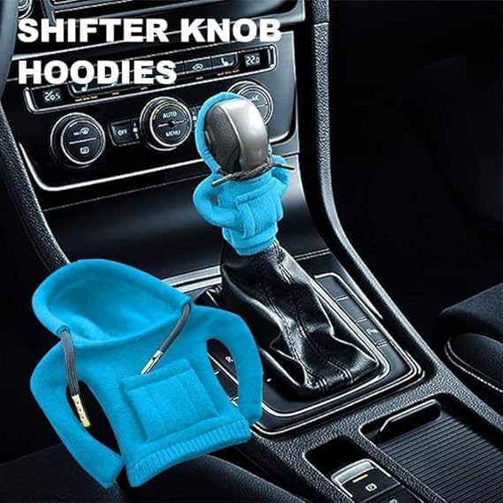 kesig® 2pcs Car Gear Shift Cover,Gear Shift Cover,Car Shift Knob Hoodie, Funny Gear Shift Knob Shirt Sweater, Automotive Interior Novelty Accessories Decorations (Multicolor) 1