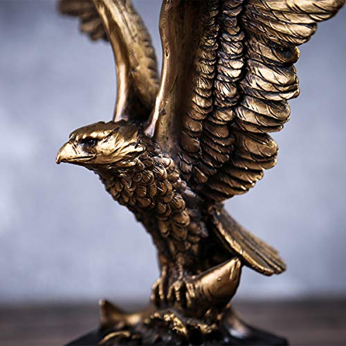 Estatua Decorativa de Águila de Resina Dorada miniatura 6