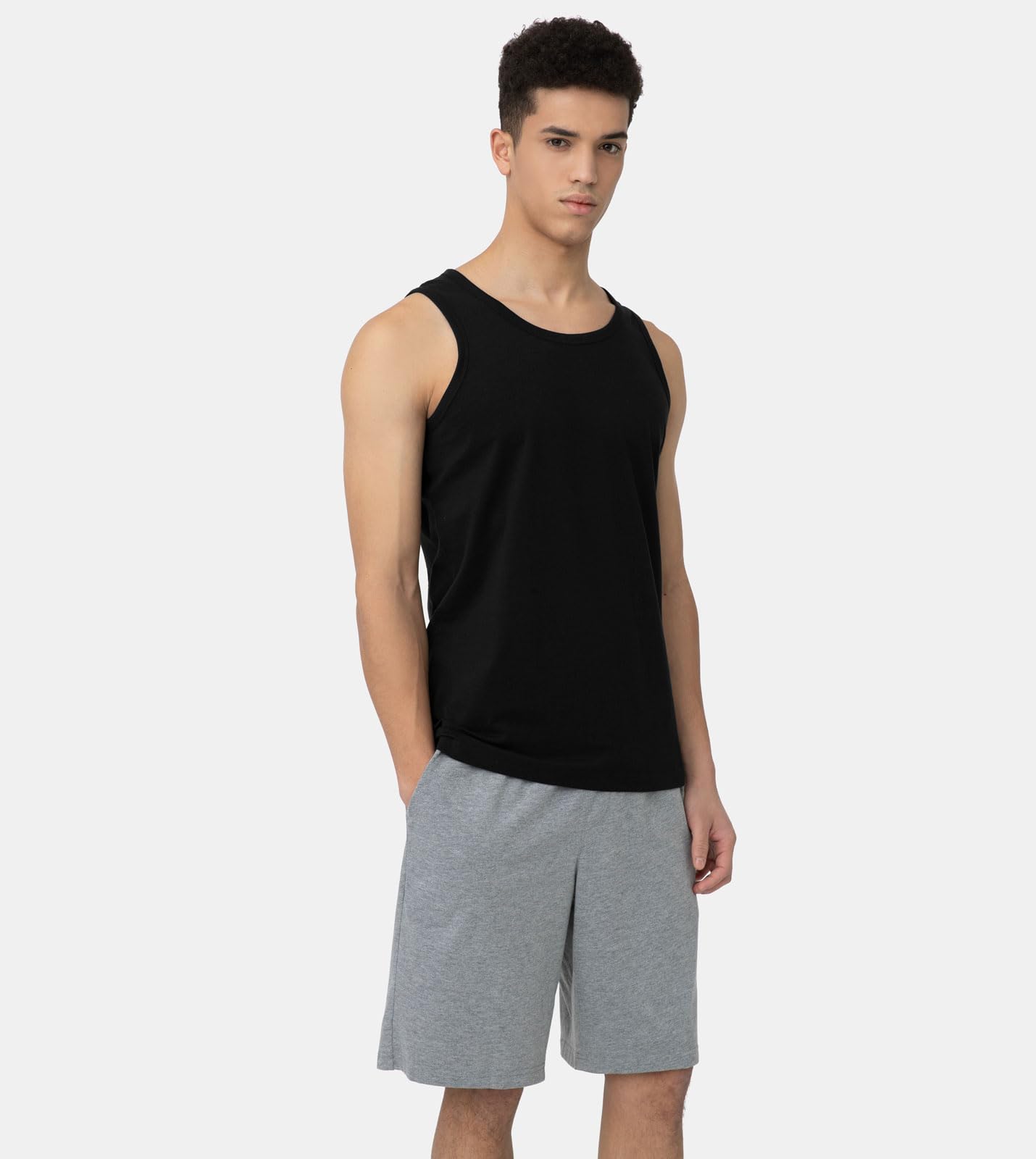 LAPASA Camiseta Tirante Hombre (Pack de 4) 100% Algodón Puro Ropa Interior sin Manga Masculino Tank Top Gym Deporte Ejercicio Gimnasio Verano Blanca Negra Gris M36