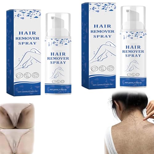 Travel-friendly portable hair removal spray, suitable for all skin types, quick-acting, bikini, intimate areas, pubic hair, full body, legs,arms hair remover. (2)