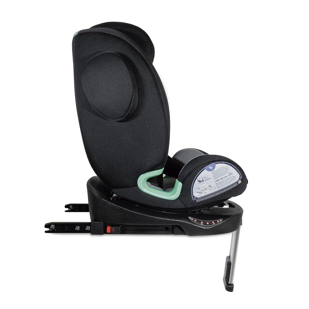 Interbaby Silla Coche Bebé PAX i-Size ISOFIX 360° Grupo 0+1+2+3 (Negro) | Silla auto giratoria 360 reclinable 40-150 cm, reductor recién nacido, protección lateral SPS, pata de apoyo