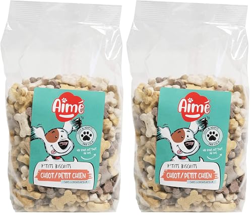 Aimé - Biscotti a Forma di Osso per Cani - Snack e Integrazione di Calcio per Cuccioli e Cani di Piccola Taglia - Premietti Senza Conservanti per Il Benessere del Cane