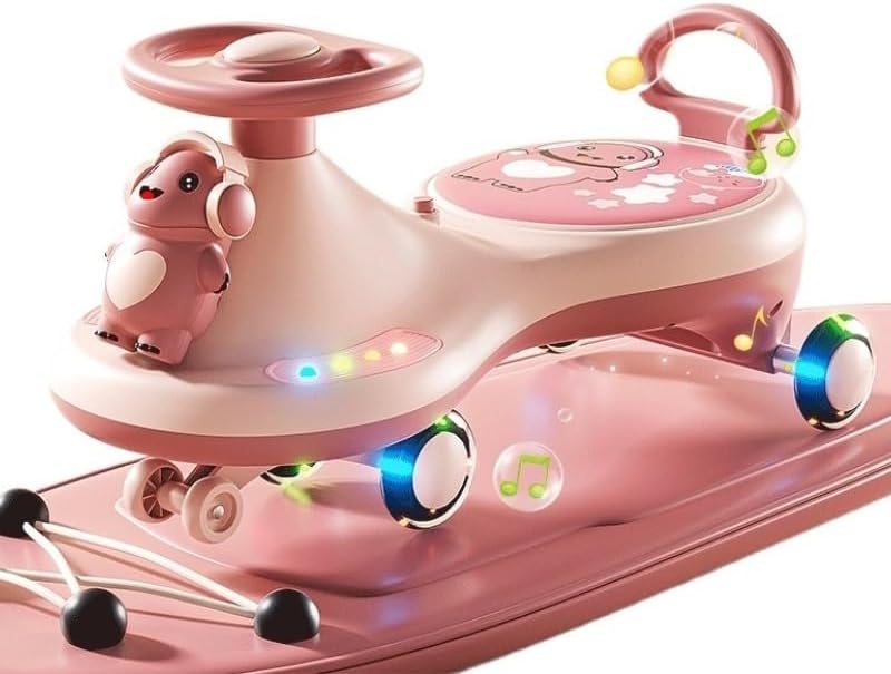 Wiggle Car for Kids for Boys and Girls Twist, Turn, Wiggle Movement to Steer Swing Car with Music Light(Blue)