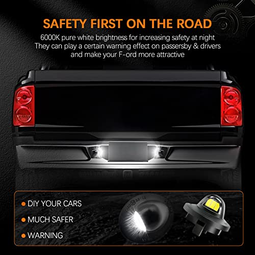 Doxmall Led License Plate Light Assembly 2Pcs White Tag Lights With License Light Sockets Compatible With F150 F250 F350 Super Duty Ranger Explorer #TOP3