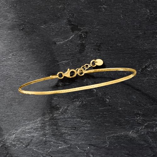 Pure Collection by Ross-Simons Italian 1.6mm 18kt Gold Vermeil Herringbone Bracelet3