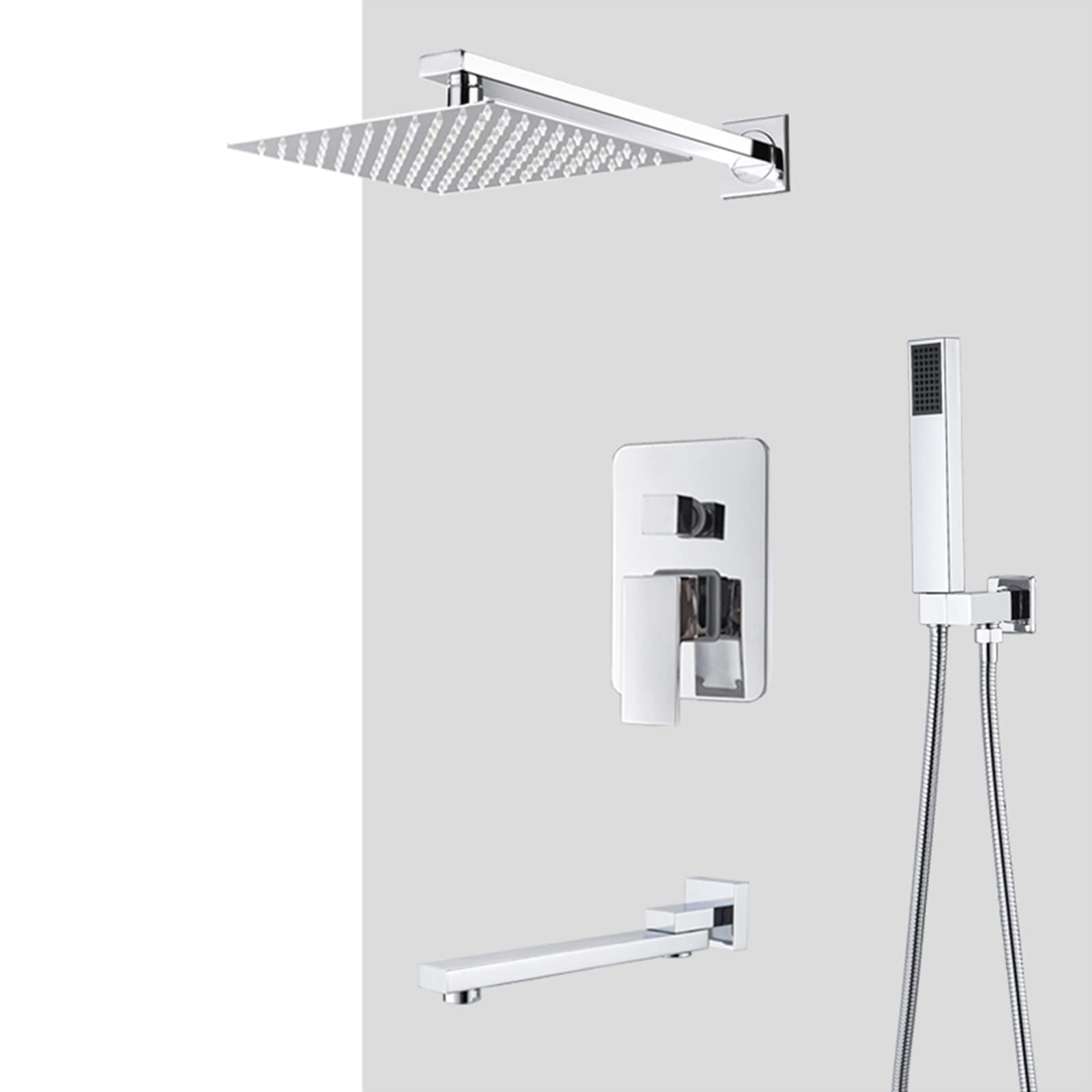 Système de douche encastré pluie : créez votre espace spa privé avec douchette en laiton