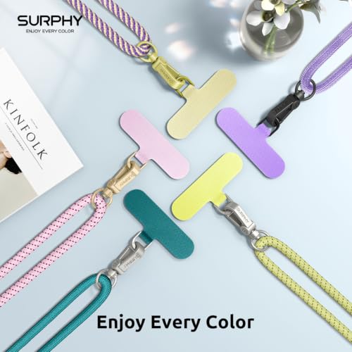 Image of SURPHY Phone Lanyard Crossbody, Phone Strap Crossbody with 2 Tether Tabs | Adjustable Cell Phone Lanyard, Anti Theft Phone Strap, Premium Metal Buckles, Universal Lanyard for Travel, Blush Speckle