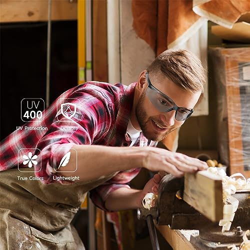 Salfboy Safety Glasses for Men Women ANSI Z87.1 Safety Glasses Bulk UV Protective Eyewear Scratch-Resistant 10PCS