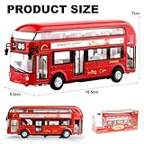 MIFKLMV Red Bus Toy Double Decker Bus City Tourist Diecast, Scale Pull-Back Model City Car Toy for Kids Alloy Diecast Toy Vehicles Metal Die Cast Free Wheeling Action Model Birthday Gifts for Kids - Image 2