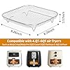 Air Fryer Rack Square,8.2 inch Stainless Steel Air Fryer Grill Basket with 25pcs Liners Stackable,6-8 QT Air Fryers Accessories for Cosori, Instant Vortex 6QT XL, Ninja Pro XL 6.5 QT #2