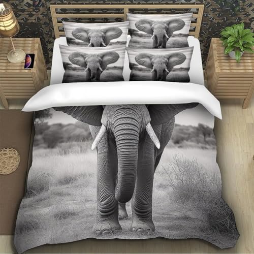 Housse de couette fleurie 3D Super King 260x220 cm en microfibre douce avec fermeture éclair - 5