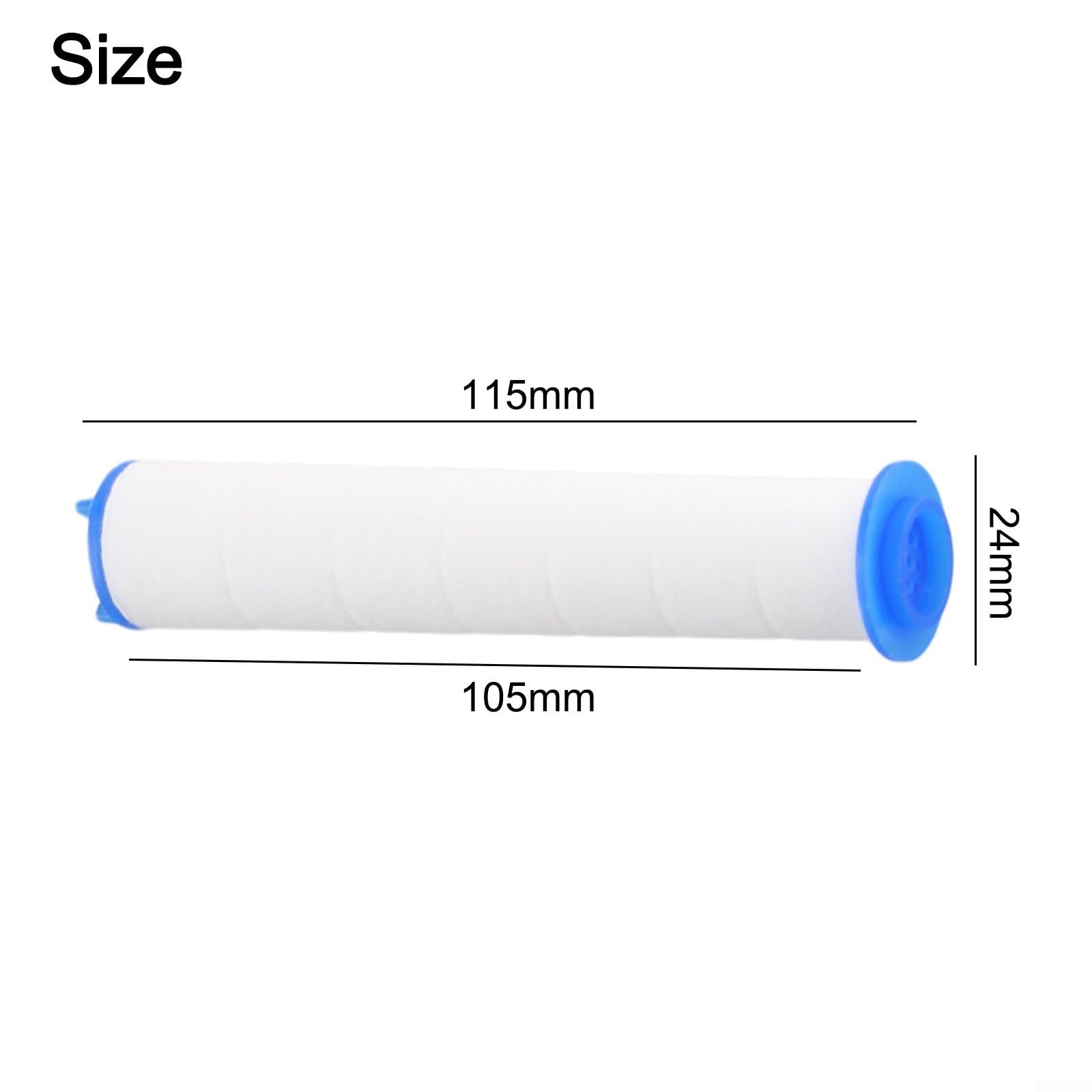 10 Pcs Shower Head Filters, Shower Head PP-Cotton Filter Set 24 * 115mm, PP Cotton Filter Cartridge Filter High Pressure Handheld Shower Heads Filter For Detachable Propeller Jet Sets