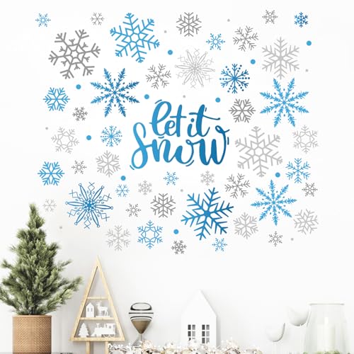Vinilos decorativos de copos de nieve Mfault 35x12 pulgadas miniatura 1