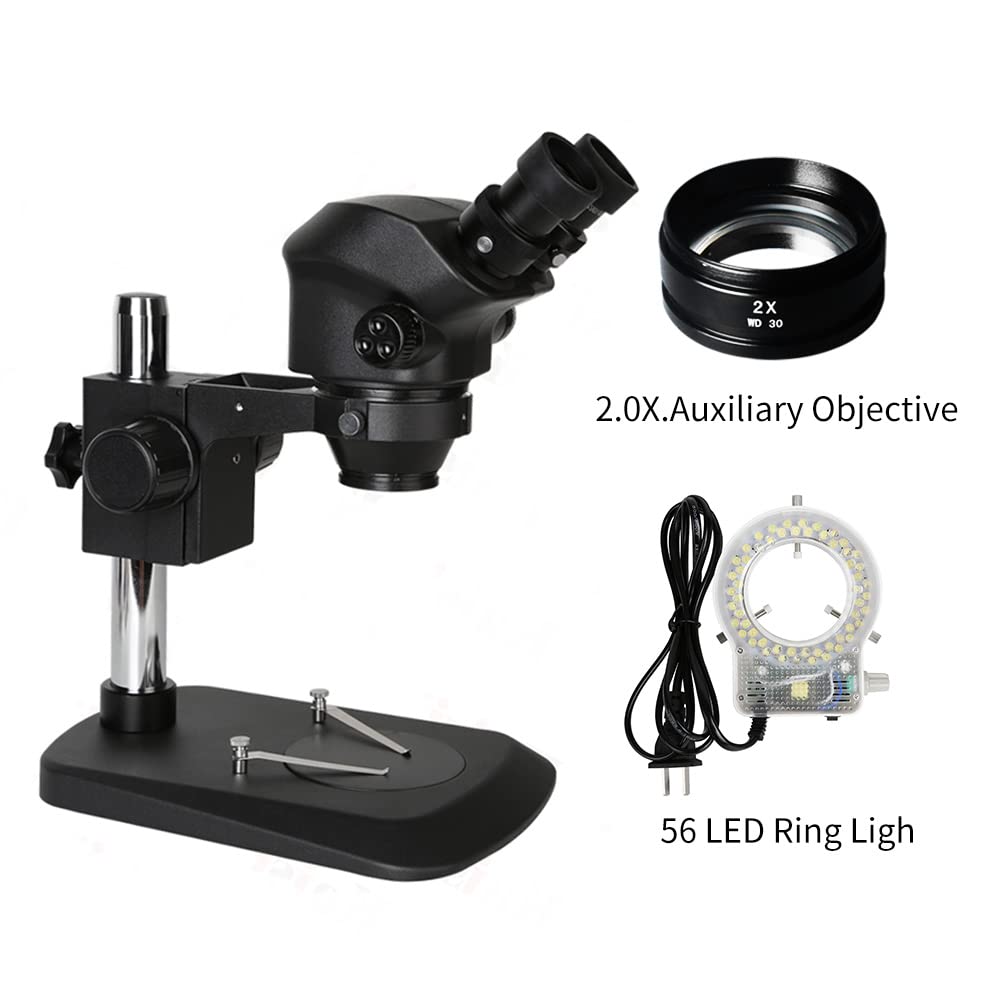 Części laboratoryjne Mikroskop Laboratoryjny Mikroskop Stereofoniczny 3,5X 7X 45X 90X Zoom Ciągły Symulator Ogniskowa z 56 LED Ring Light do naprawy lutowania PCB Telefon