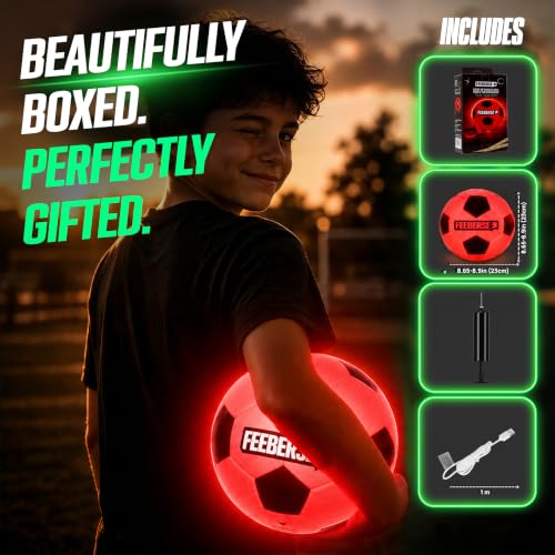 Feeberse Rechargeable Light Up Soccer Ball