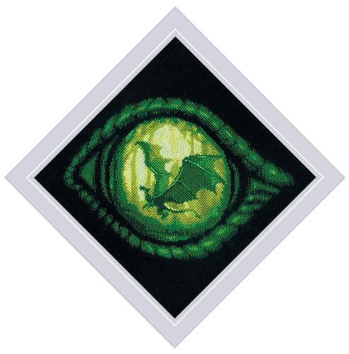 Image of RIOLIS - Dragon Eye 2162, Cross Stitch Kits 7 inch x 7 inch, Cross Stitch Kits for Beginners & Advanced, Crossstitching Kit Adult, Embroidery Counted Stitching Kit