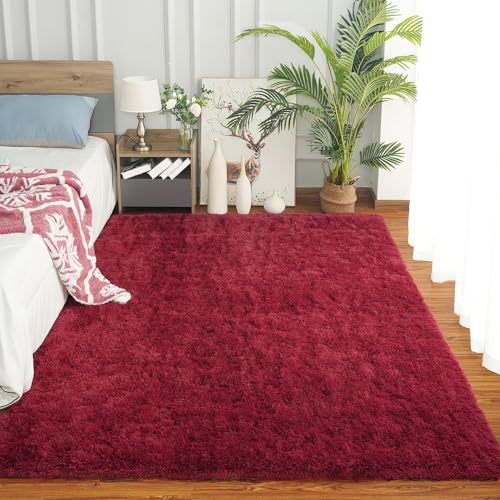 Image of Present Carpet for Room, Shaggy Rugs Fluffy Carpets, Indoor Modern Plush Area Rugs for Living Room Bedroom Kids Room, ETC Marron 2x5 feet