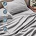 Bare Home Split Head Flex King Sheet Set - 1800 Ultra-Soft Microfiber Bed Sheets - Double Brushed - Deep Pockets - Easy Fit - 4 Piece Set - FlexTop King Bedding (Split Head Flex King, Light Grey)