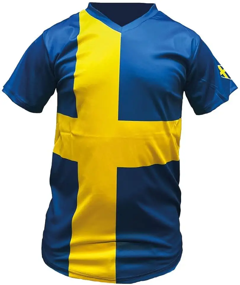 Funktions-T-shirt med svensk flagga