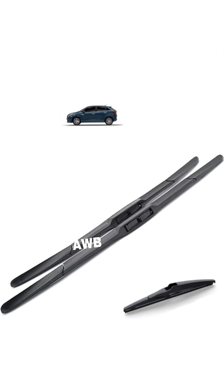 AWB® Hybrid Wiper Blades Compatible with Baleno(20152021 model) Front & Rear Exact Fit Design
