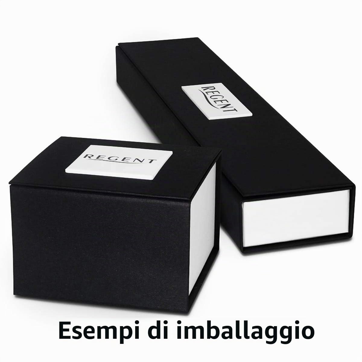 REGENT Orologio da tasca da uomo in acciaio inox, diametro 43 mm, con meccanismo al quarzo Miyota, vetro minerale piatto, in diverse varianti