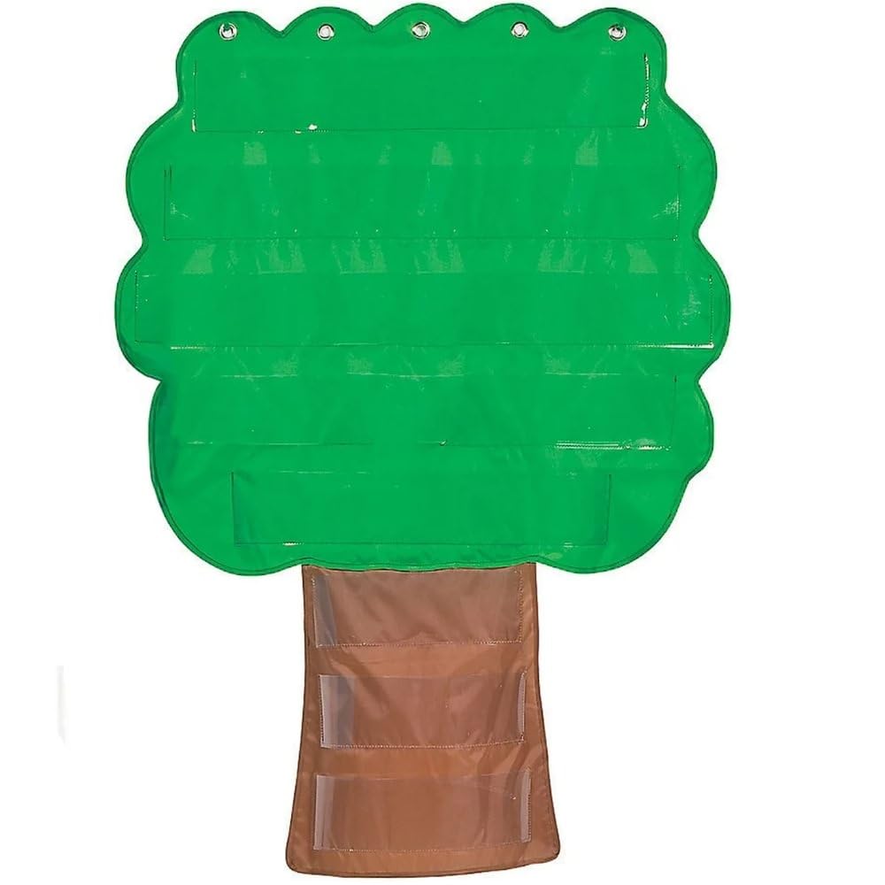 Fun Express Tree Pocket Chart – Over 3 Feet Tall with 8 Large Pockets – Teacher Child Educational Activities Classroom Organization – Learning Visual Aids Daily Schedules Interactive Display – 1 Piece
