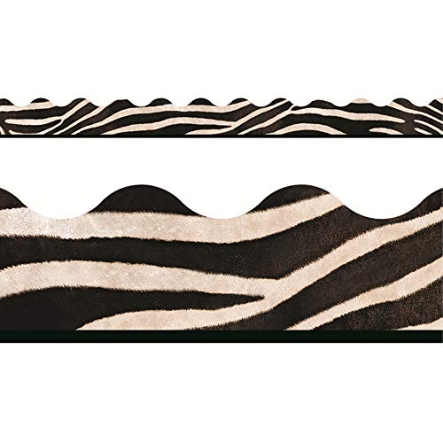 TREND Terrific Trimmers, Zebra (T-92162): Decor for classrooms, Parties, Stores, and More; 12 Strips (39 feet Total), Ages 3 and up