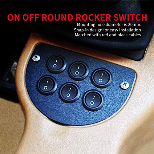 Daiertek KCD1-5-101-FBA On Off Round Rocker Switches Spst 20Mm Mini 12 Volt Dc Mini Circle Toggle Switch 12V thumb #5