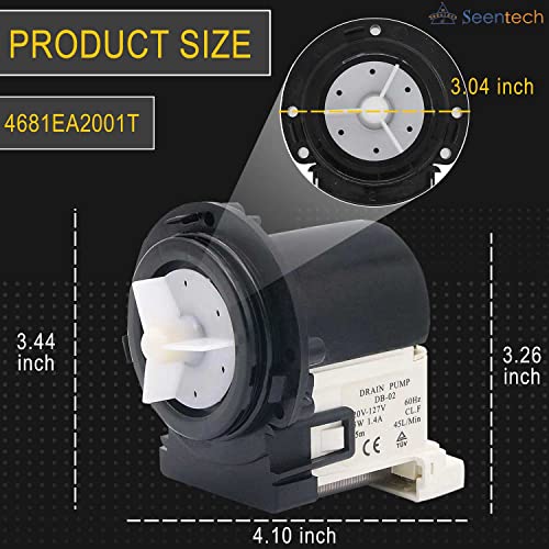 Lifetime Lg 4681Ea2001T Washer Drain Pump Motor Exact Fit For Lg Kenmore Washers By Seentech - Replaces Part Numbers Ap5328388, 2003273, 4681Ea2001D, 4681Ea2001N, 4681Ea1007G And More #TOP4