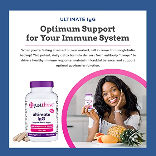 Just Thrive 2-In-1 Digestive Health Bundle - Probiotic & Antioxidant, Ultimate Igg - 100-Percent Spore-Based Probiotics - Immunoglobulin Concentrate For Immune Support - 30-Day Supply - Gluten Free #TOP4