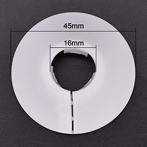 12 Packung Kunststoff Heizkörper Rohrabdeckungen Rohrschellen für 15 mm Durchmesser Rohr (Weiß)