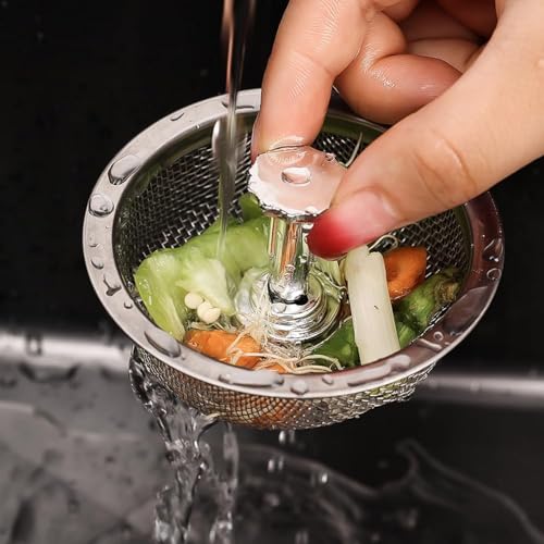 Colador para fregadero con mango y tapón de acero inoxidable miniatura 6