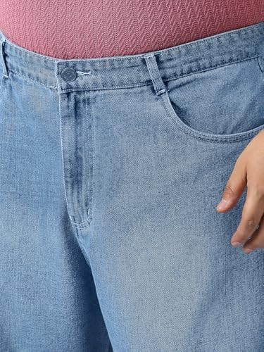 Image of Urbano Plus Men's Loose Baggy Fit Washed Jeans Non-Stretchable