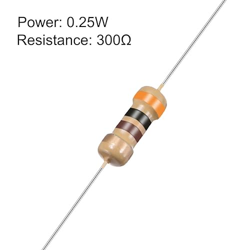 Miniatura 2 de uxcell 1000 resistencias de 300 ohmios, resistencias de película de carbono de tolerancia de 14 W, 5 % de tolerancia, 4 bandas para proyectos y