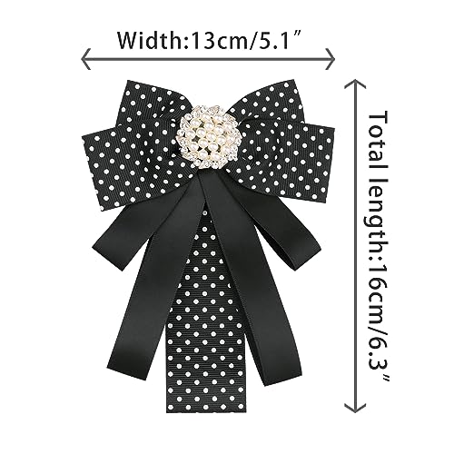Image of Ribbon Polka Dots Bow Ties Cute Bowties for Women, Clip Fashion Collar Decoration