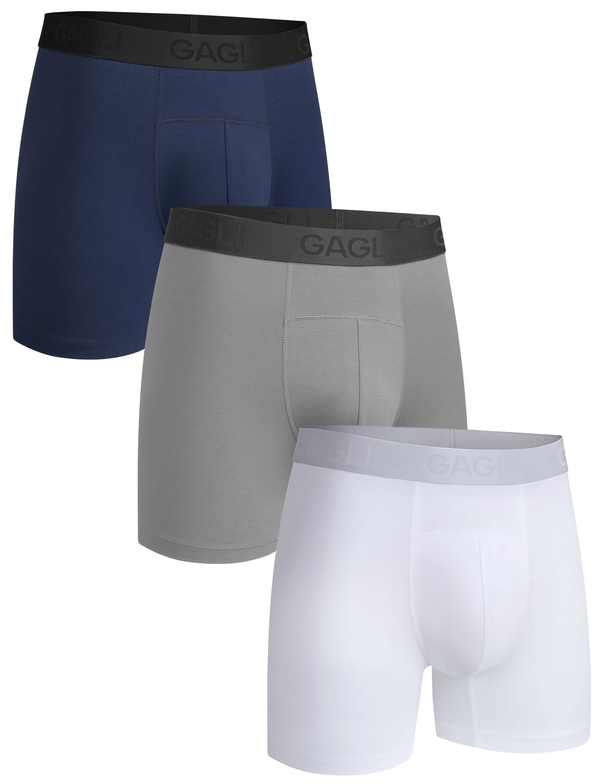 GAGLI® Boxer da Uomo, Pantaloni Traspiranti da Uomo, Boxer da Uomo in Cotone Modal, Pantaloni Morbidi da Uomo con Fascia Elastica in Vita, Boxer da Uomo Traspiranti in Confezione da 3 Pezzi