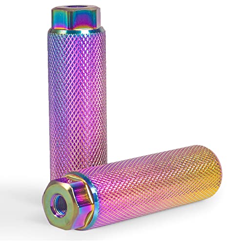 Foot Pegs For Mountain Bike Cycling, Stunt Pegs Fit 3/8 Inch Axles (colorful)