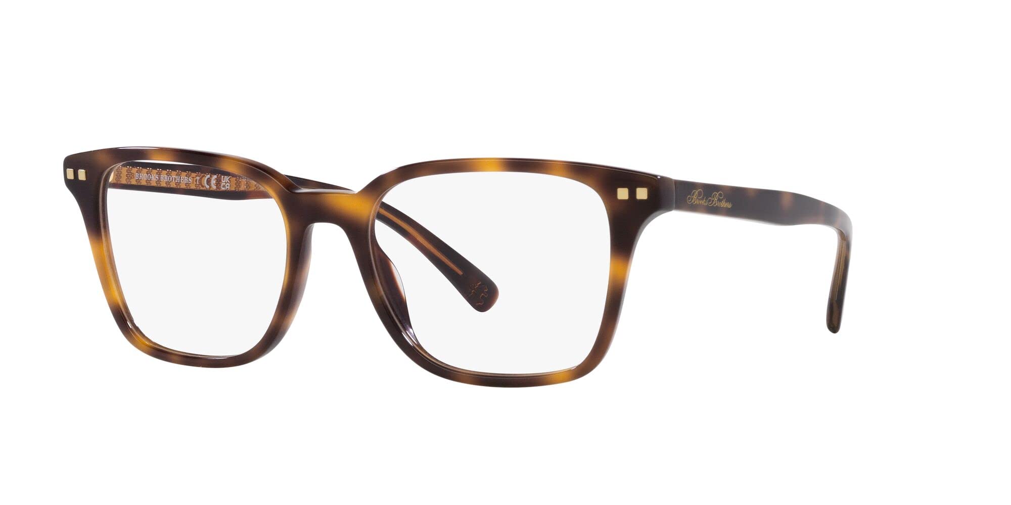 Brooks Brothers Men's BB2058 Square Prescription Eyewear Frames, Warm Tortoise/Demo Lens, 55 mm